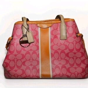 Coach Pink and Orange Signature Tote